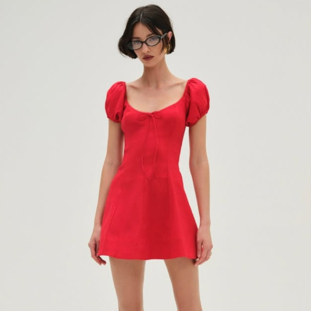 For Love and Lemons Zuri Mini Dress in Red